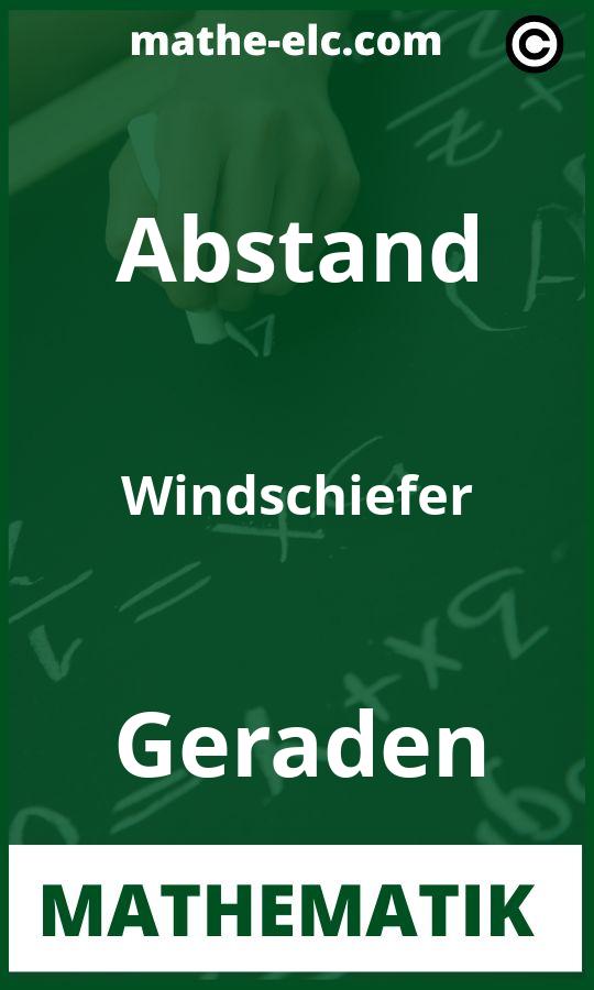 Abstand windschiefer Geraden Aufgaben PDF