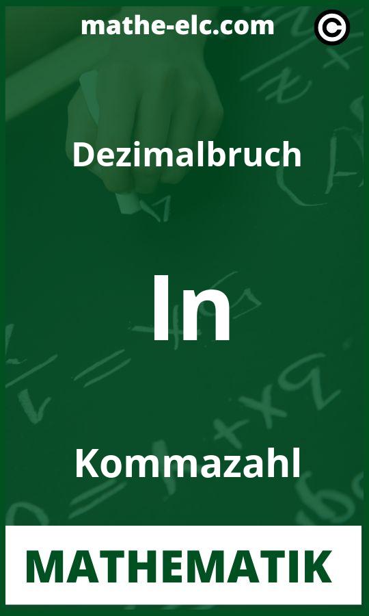 Dezimalbruch in Kommazahl Aufgaben PDF