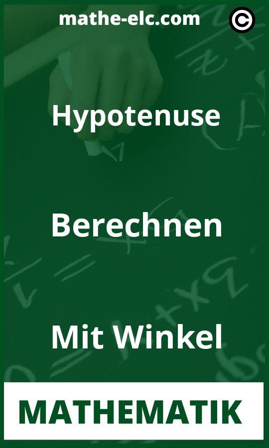 Hypotenuse berechnen mit Winkel Aufgaben PDF
