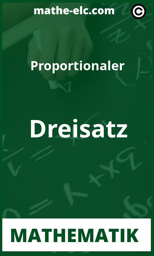 Proportionaler Dreisatz Aufgaben PDF