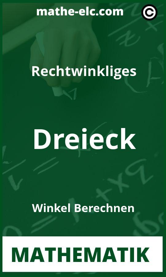 Rechtwinkliges Dreieck Winkel berechnen Aufgaben PDF