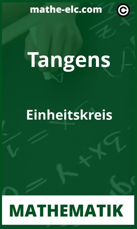 Tangens Einheitskreis Aufgaben PDF